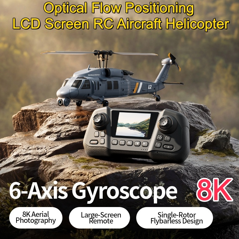 Rc Helicopter Nitro - 8K Flybarless Optische Flow Hover LCD